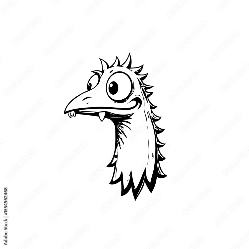 Poster whimsical creature with exaggerated features showcasing unique character in an imaginative illustrat