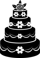 Cake art silhouette vector illustration