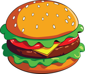 cartoon food burger