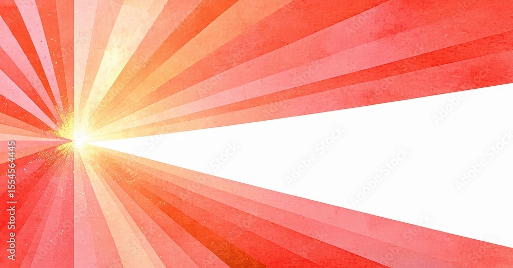 Leinwandbilder Radiating red lines burst from bright center. White space dominates lower portion, creating dynamic visual effect.