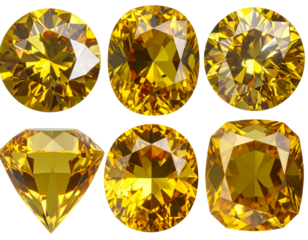 Cluster of Yellow Diamonds – Gemstone Collection PNG