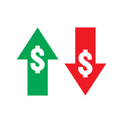 dollar price up down icon