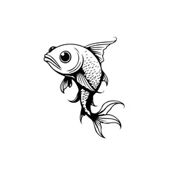 A captivating illustration of a stylized fish with intricate scales and flowing fins swimming gracefully isolated