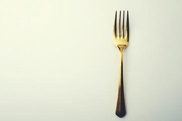 Elegant Gold Fork on Clean White Background