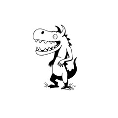 Playful monster character illustration with toothy grin and mischievous charm a delightful design element