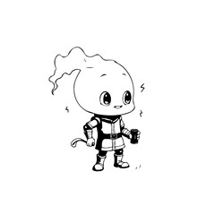 Cartoon cute character holding beverage illustration creating a whimsical and fantastical element and charm a sense of imagination