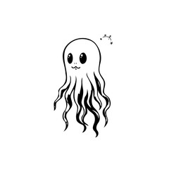 Cute cartoon jellyfish illustration: a whimsical creature design for children's books and playful projects in marine biology