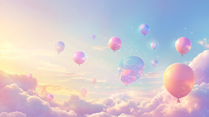 Vibrant Balloons Floating in the Sky