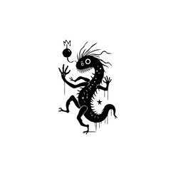 Whimsical creature with playful expression and intricate design evokes fantasy and imagination with its unique charm