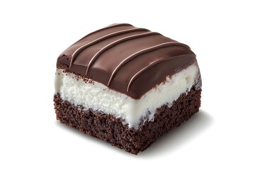 Chocolate Mint Dessert Square on White Background