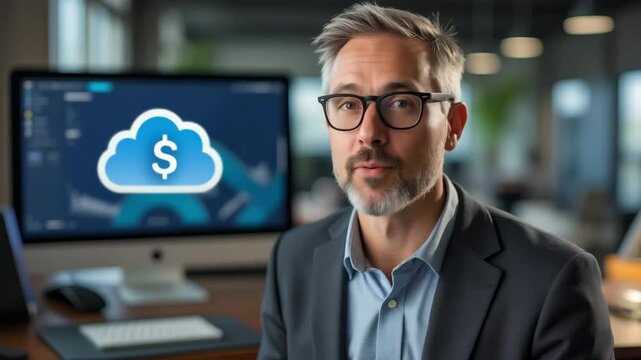 Financial gurus concept, Cloud computing and finance technology trends modern office for business professionals and technology