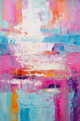 Fototapeta premium Abstract art background vector illustration. Impasto technique artwork, colorful vibrant palette.