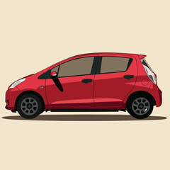 Obraz premium Proton iriz car illustration vector art side view