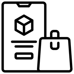 ecommerce icon vector with line style