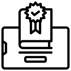 e-course icon vector with line style