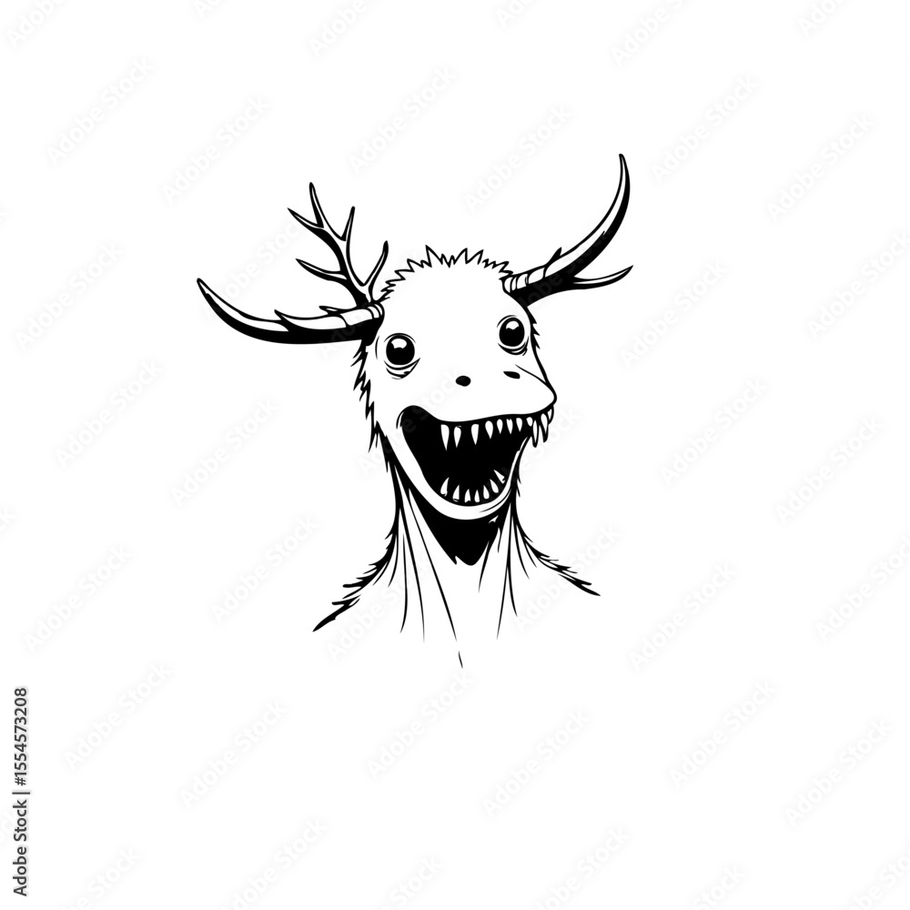 Poster whimsical creature illustration with exaggerated features a funny and unique character design perfec
