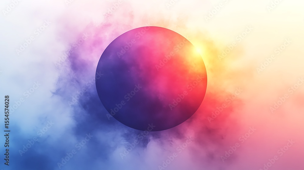 Aufkleber abstract sphere with colorful smoke background for modern design and technology concepts