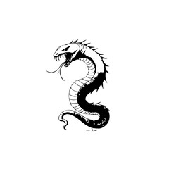 Obraz premium Intricate black and white snake illustration evokes danger and mystery on a clean background
