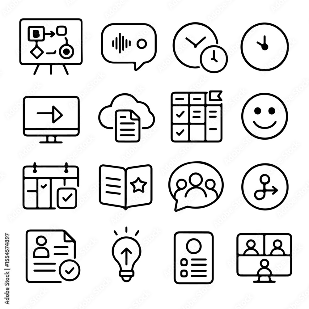 Aufkleber a concise collection of modern-looking icons, perfect for presentations and a variety of concepts, d