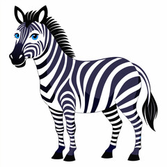A zebra family grazes in the savanna in close proximity to other animals vector design