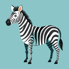 A zebra family grazes in the savanna in close proximity to other animals vector design