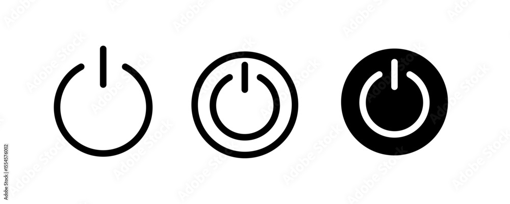 Fototapete power button icons vector illustration set perfect for web design, mobile applications, user interfa
