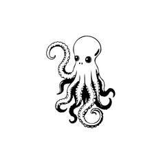 Adorable octopus illustration a whimsical sea creature for children's books and oceanic themes artwork