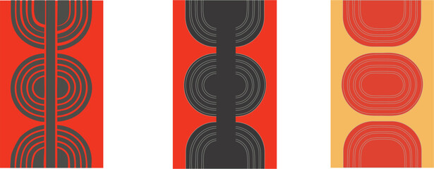 retro minimalist abstract line art print in warm tones  geometric pattern design on modern canvas layout  aesthetic wall art for decor, posters, and backgrounds