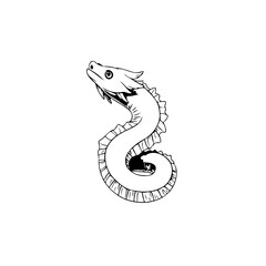 Enchanting serpent mythical creature illustration a captivating blend of folklore art and mystical allure drawing