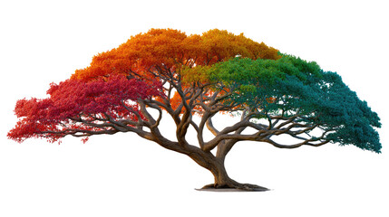 Rainbow Tree: A vibrant and surreal tree displaying a kaleidoscope of autumn colors, embodying the beauty of nature's diversity and the changing seasons.