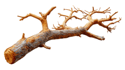 Weathered Branch in Natural Beauty: An artistic image of a textured weathered branch lays serenely, its intricate patterns and muted tones tell a story of nature's artistry.