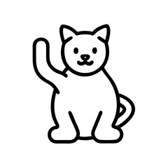 Fototapeta premium Simple illustration icon of a beckoning cat. Line drawing. Chinese zodiac. Animal. Lucky charms. Bringing good luck.