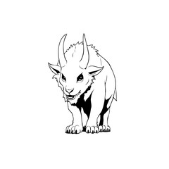 Illustration of a fierce bull with sharp horns, symbolizing strength and determination, perfect for a bold design