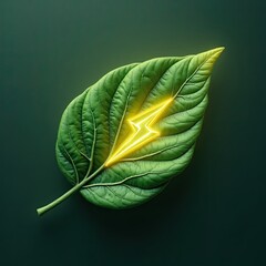 Leaf veins glowing with energy on a dark background