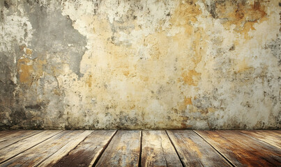 Distressed Wall and Wood Floor Background