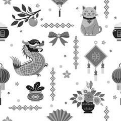 Pattern Chinese New Year Asian Tradition Oriental