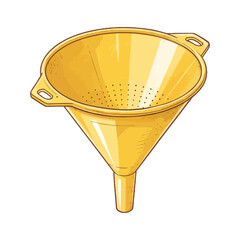 yellow plastic funnel vector illustration isolated