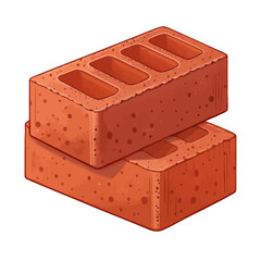 stack of red Clay Bricks vector illustration isolated
