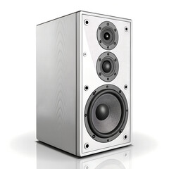 Modern audio speaker vector with transparent background, realistic woofers and matte texture design