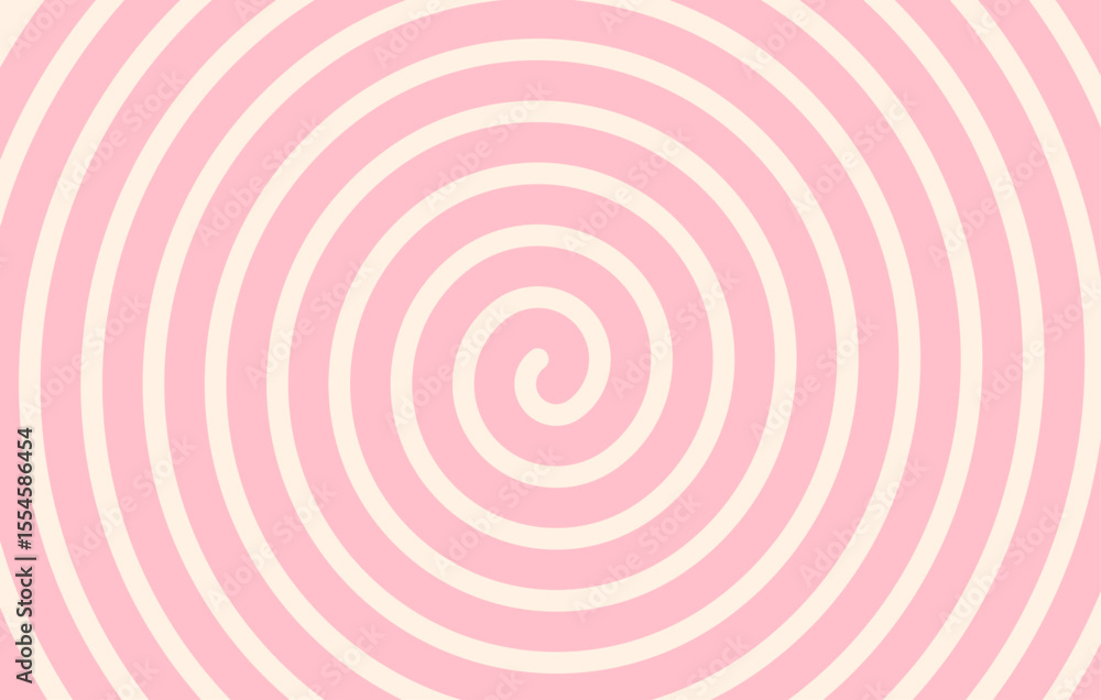 Poster psychedelic swirl, twirl background, retro ripple wave line pattern in candy pink color. vector desi