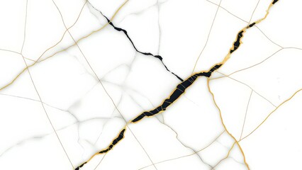 Abstract Marble Texture with Black and Gold Veins
