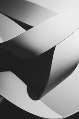 Curvilinear shapes in black and white, abstract background