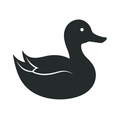 Floating Duck Silhouette On Water Design