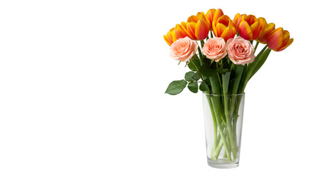 Obraz premium bouquet of tulips isolated on white