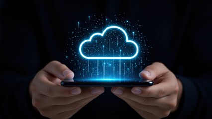 Cloud Data Transfer Visualized on Smartphone with Digital Effects