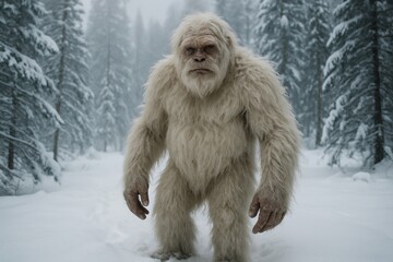 Mysterious creature in snowy forest