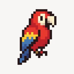 Fototapeta premium Pixelated parrot vibrant colors