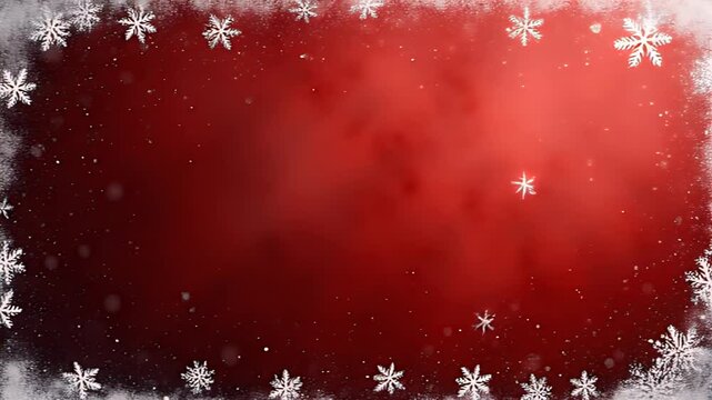 Grungy Red Background with a White Snowflake Border for Festive Christmas Designs