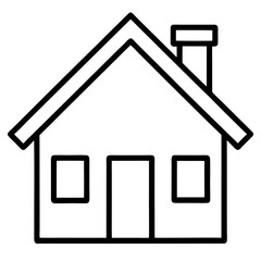 Simple Home Icon Line Art House Vector Illustration for Real Estate and Design