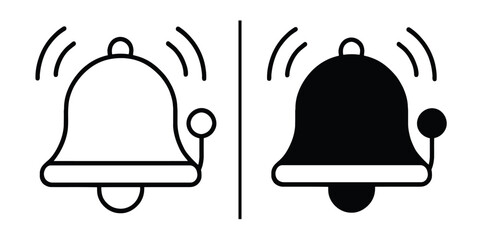 Notification Icon Duo: A graphic representation of two ringing bell icons, a versatile visual cue for alerts and notifications in various digital contexts.